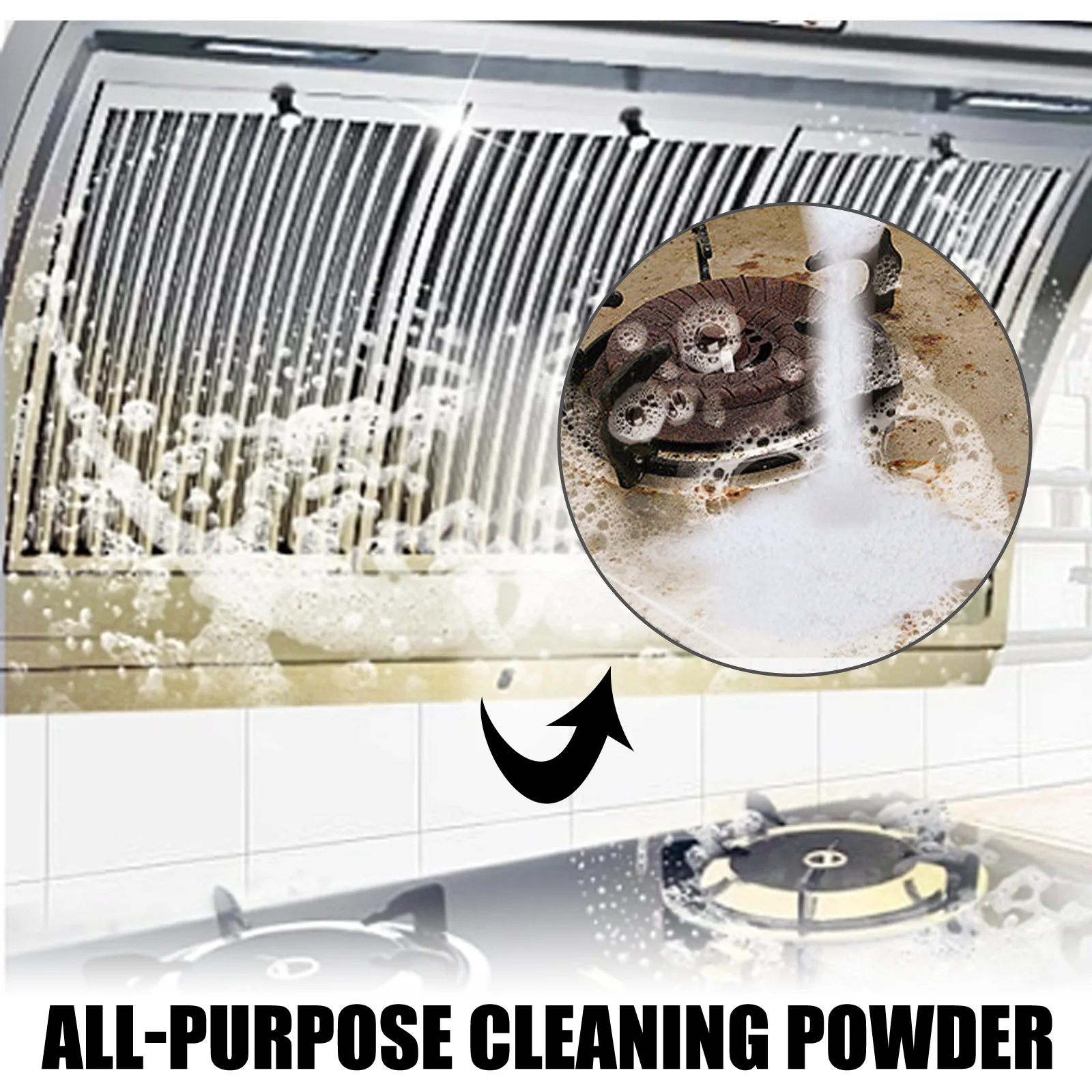 Kitchen Foam Cleaning Powder Multi-purpose Kitchenware Rust Removal Range Hood Heavy Oil and Dirt Removal Cleaner