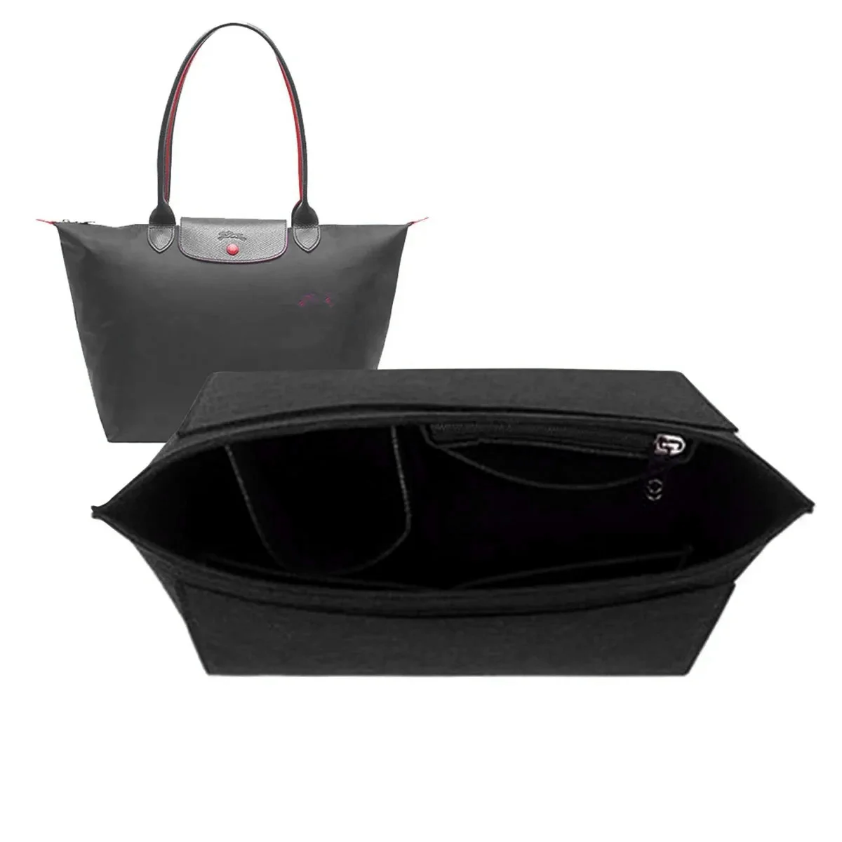 Multi-Pocket Felt Purse and Tote Bag Organizer Insert