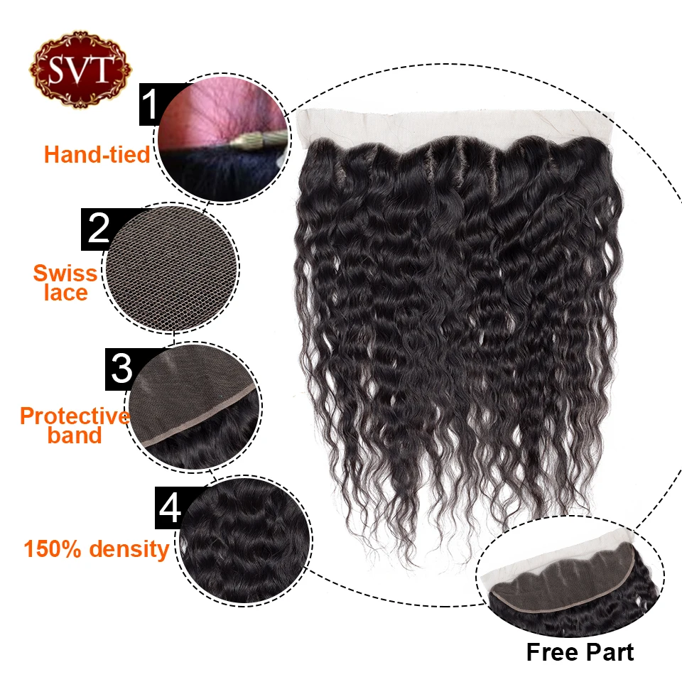 

SVT Hiar 5x5 HD Lace Closure Indian Hair 13x4 Lace Frontal Water Wave Closure Remy Human Hair Swiss 4x4 Lace Closure