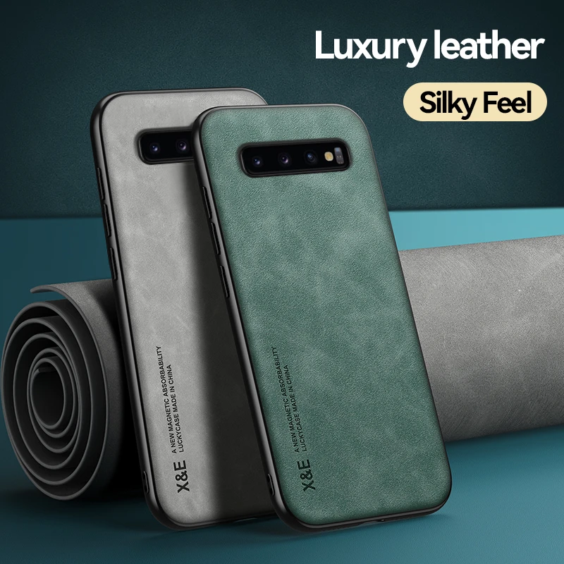 Luxury Leather Magnetic Car Holder Phone Case - Premium Back Cover