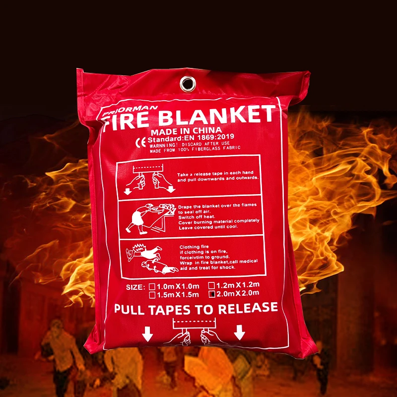 1.5x1.5M Emergency Fire Retardant Protection Stop-Fiberglass Extreme Large Fire Blanket