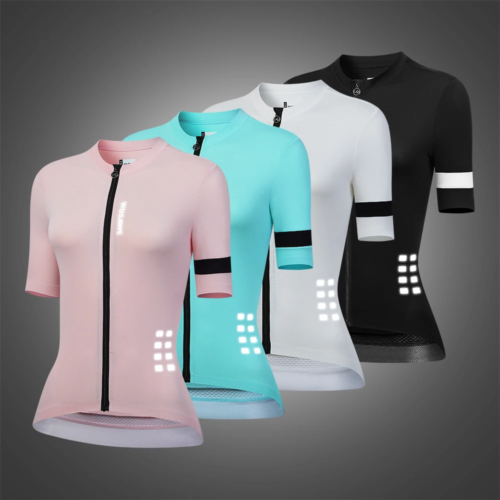 WOSAWE Women Cycling Jersey Short Sleeve Summer Bicycle Jersey Road Bike Cycling Clothing Breathable Pro MTB Maillot Shirts 4