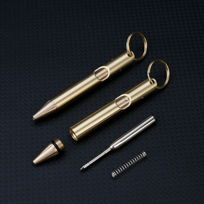 Messingstift Als Schlüsselanhänger – Kompakt, 76 Mm Lang, 8,5 Mm Durchmesser, Aus Messing, In Messingfarbe Oder Vintage-Schwarz