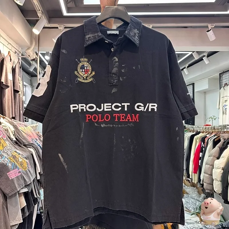 

Новая уличная одежда Grailz Project G/R, футболка-поло с вышивкой, лучшее качество, футболка, топы