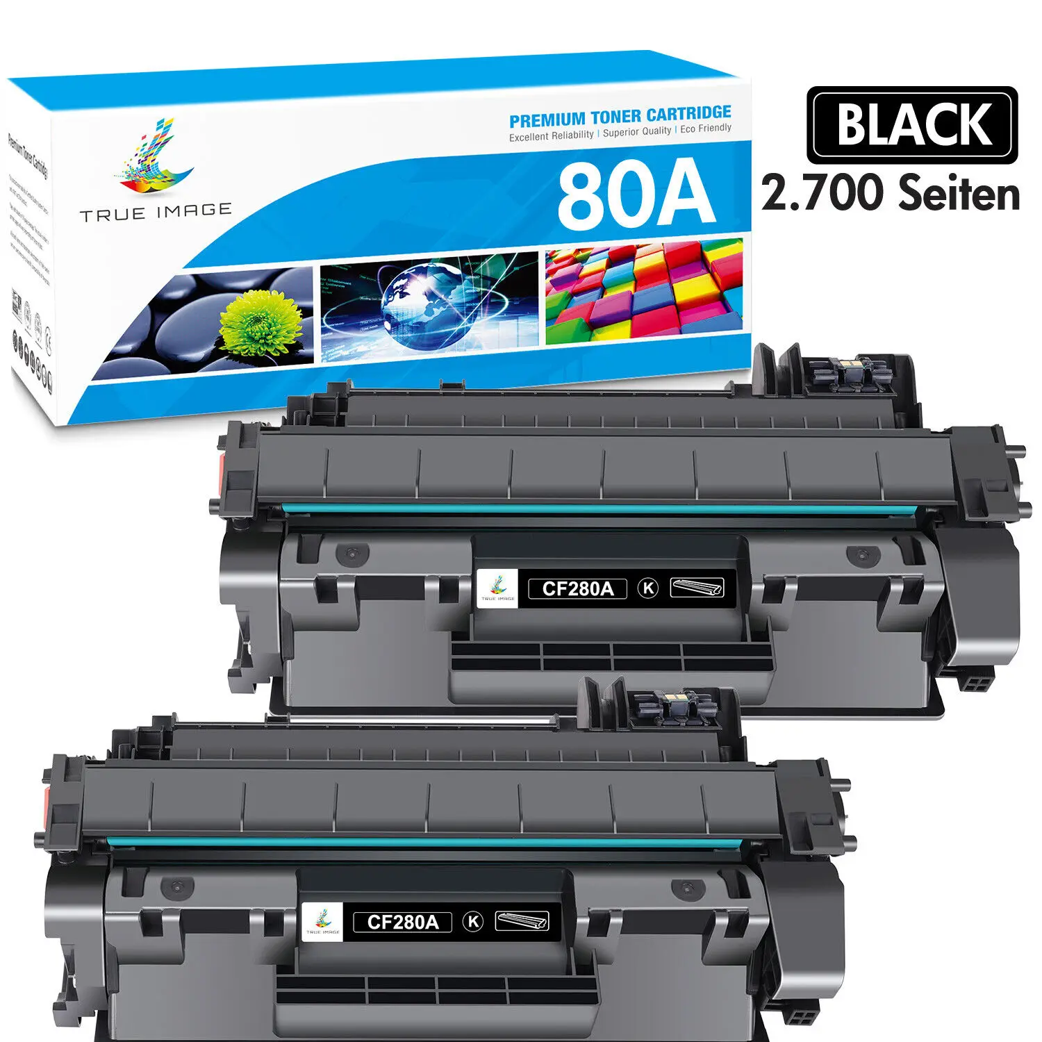 

2 PACK CF280A Toner Compatible With HP 80A LaserJet Pro 400 M401dn M401n M425dn