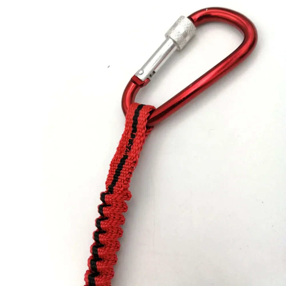 Safety Bungee Tether Tool Lanyard with Carabiner Hook 8kg Capacity for Climbing safety lanyard