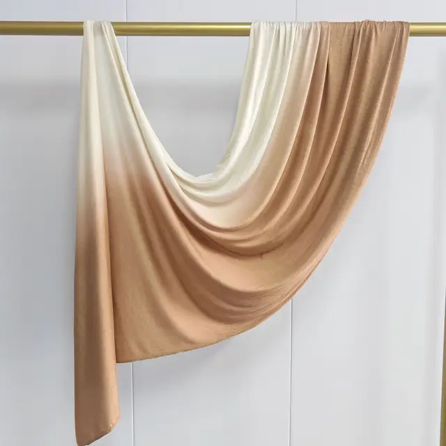 Nouveau Hijabs en Jersey dégradé Double face pour femmes, écharpe en coton pour femmes, enveloppes et châles, bandeau musulman, Turban islamique