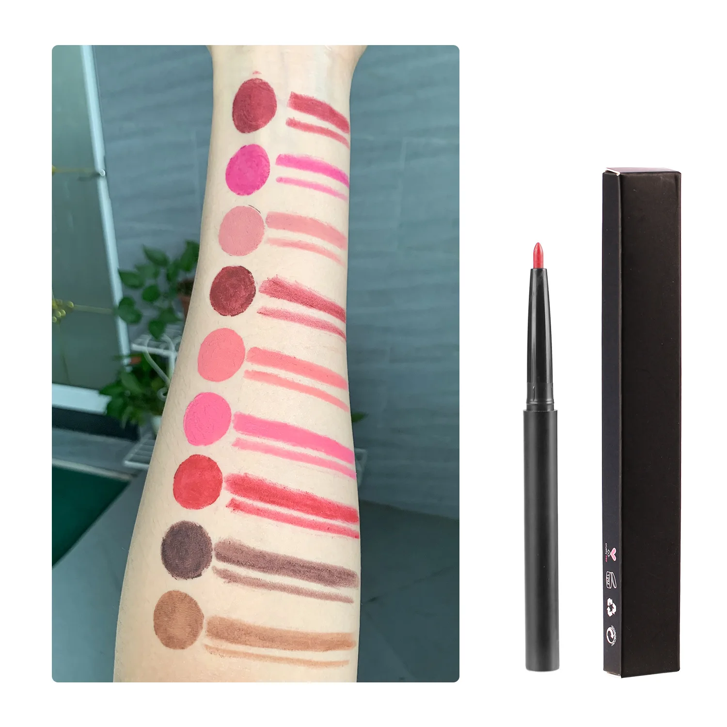 No Matte Lip Liner Lipstick Pen Long Lasting Non-stick Cup Waterproof Smooth Soft Velvet Lipliner Pencil
