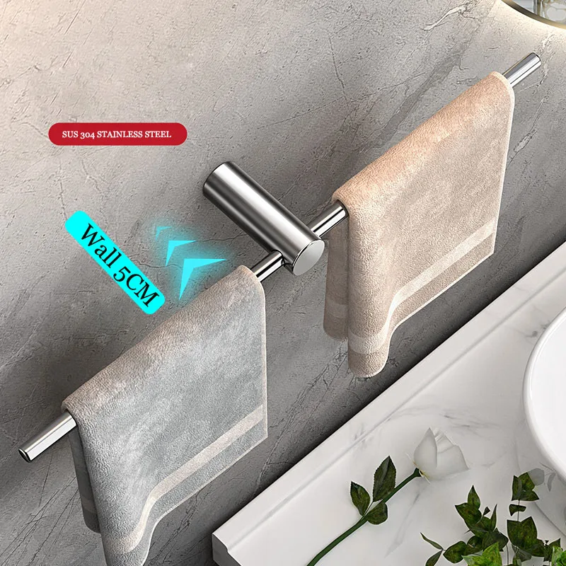 Wall Mounted Towel Bathroom Towel Bars Brushed Nickel Brushed