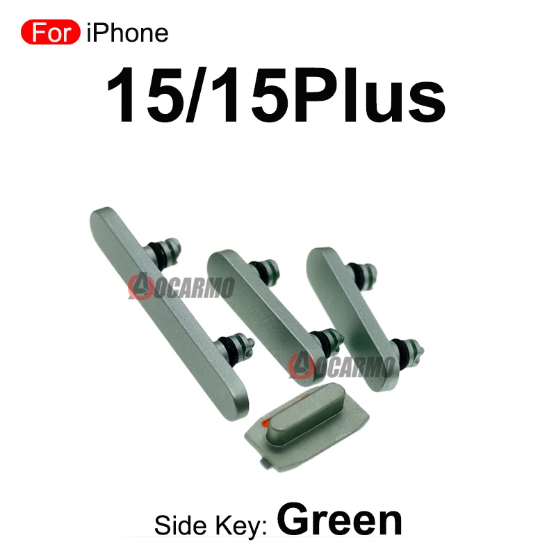 1Set Side Key Power Volume Buttons Black Yellow Pink Blue Green Replacement Parts For iPhone 15 15Plus