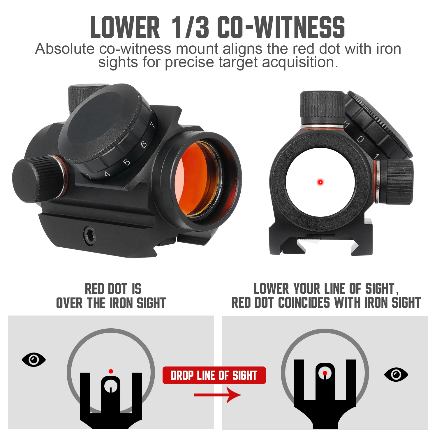 3 MOA red dot sight 1X20mm optical toy sight for toy use