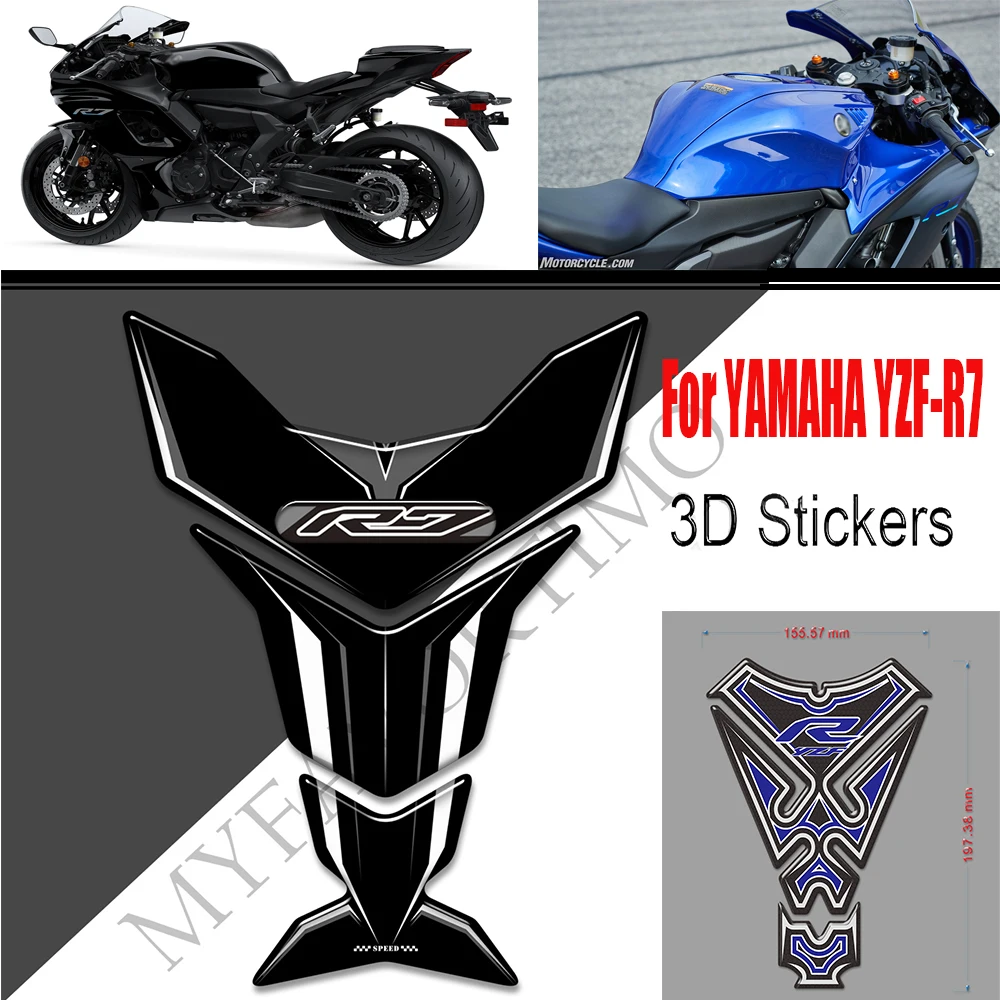 

Tank Pad Protector Emblem Badge Logo 3D Stickers For YAMAHA YZF-R7 YZF R7 Decals Gas Fuel Oil Kit Knee Fish Bone2020 2021 2022
