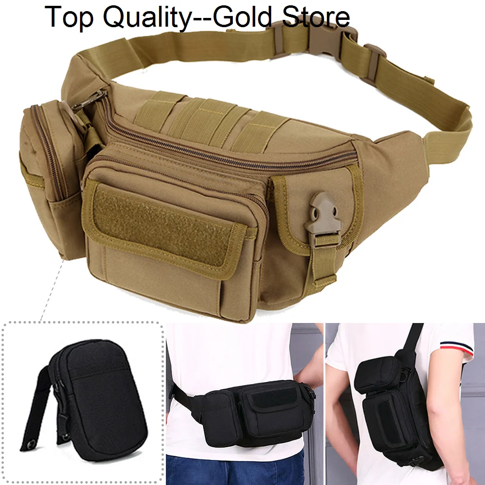 

Men Waist Fanny Pack Hip Bum Belt Bags Military Assault Nylon Sports Climb Travel Hiking Male Combination Sling Chest Bag