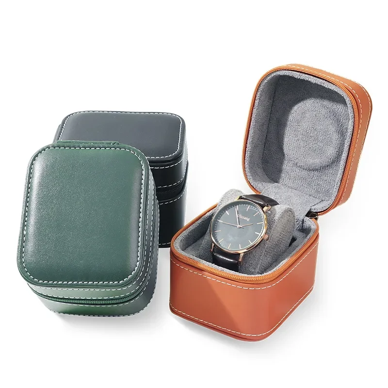 Watch Travel Case PU Leather Zipper Watch Box Organizer Watch Storage Box Jewelry Series Storage Display Case Gift box