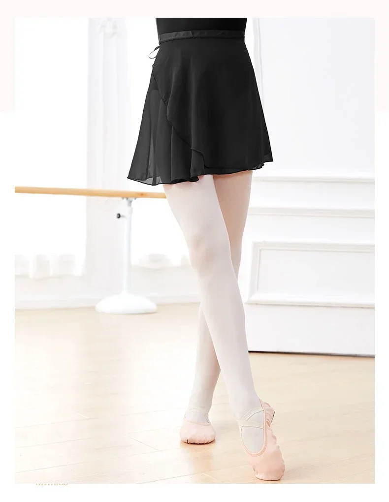 Frauen Tanz Röcke Spitze-up Chiffon Ballett Röcke Mädchen Trikots Rock Ballett Praxis Tanzen Mini Röcke Beachwear Cover Up – Detail 9