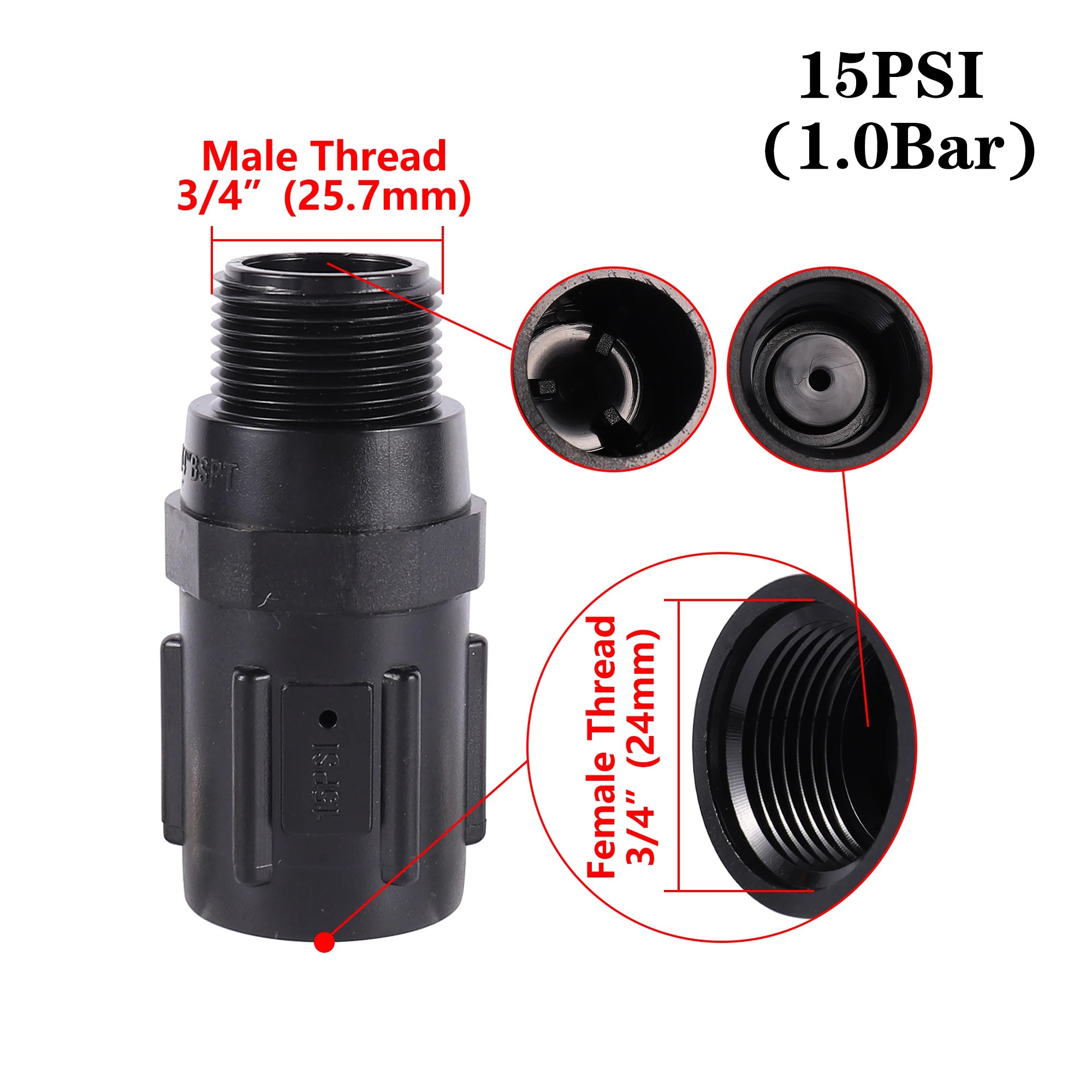 Water Pressure Reducing Valve 15-45psi Drip Valve 3/4 Inch Bsp Thread Garden Agriculture Irrigation