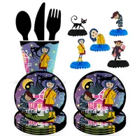 Cartoon Coraline Girl Theme DIY disposable Party Supplies Birthday Decoration Cake Supplies Kid Tissue paper box gift 1