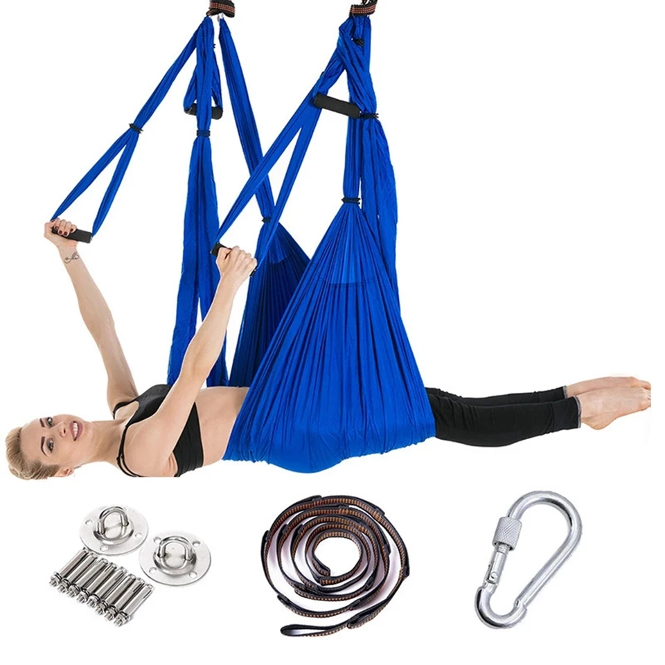 Amaca aerea per yoga Set altalena per yoga Esercizi di inversione con imbracatura antigravà forti Include 2 cinghie di estensione per il fness domestico  18