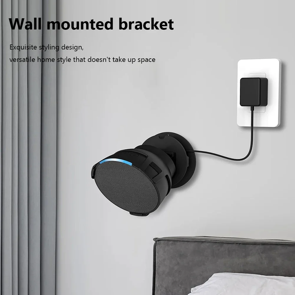 Wall-mounted Speaker Holder Bracket Space Saving Speaker Bracket Prevent Falling Built-in Cable Management for Amazon Echo Pop