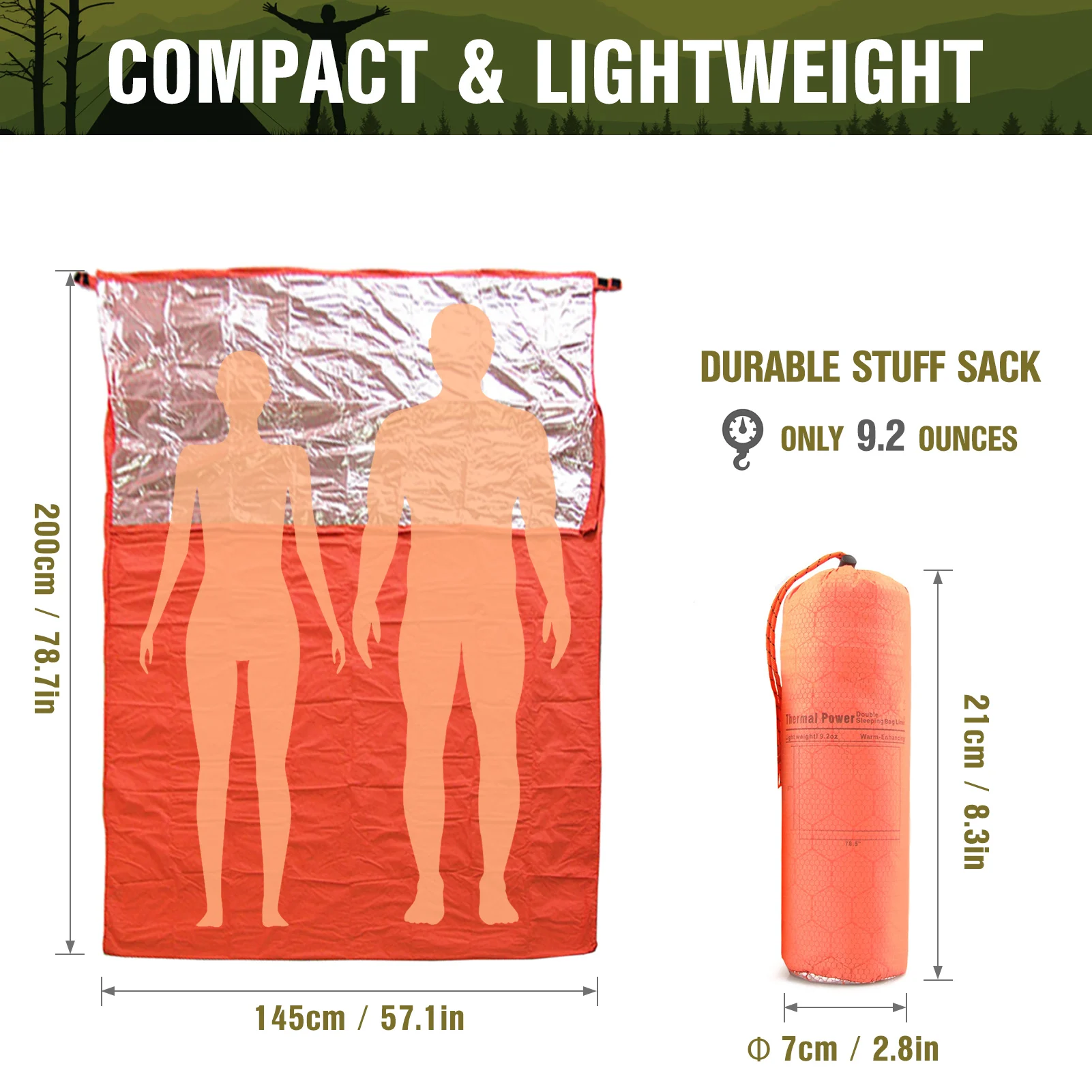Emergency Sleeping Bag Waterproof Thermal Emergency Blanket Survival Gear for Outdoor Camping Hiking Supplies