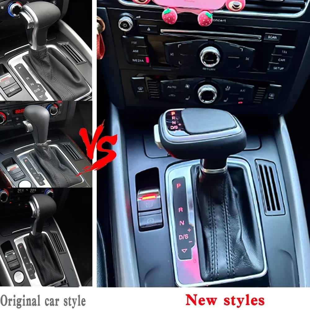 Car Gear Shift Knob LHD Gear Shift Knob Stick Lever Head For Audi A6 C6 C7 A4 B8 S6 A7 A5 8t Q5 8r Q7 4L A3 8P S5 S7 LED Gearbox handle accessories Short Shifter Lever