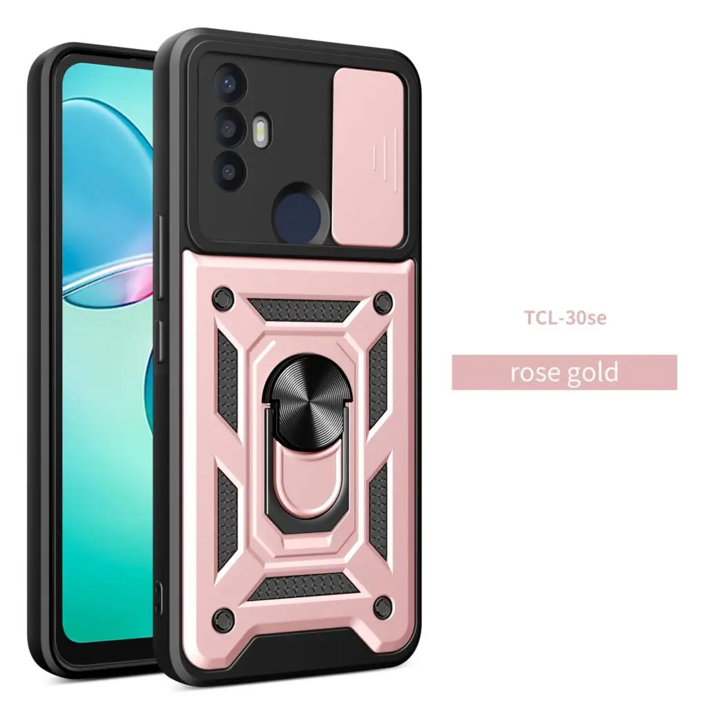 Per Tcl 30 Se Case Push Window Lens Cover Ring Bracket Etui Coque Per Tcl 30 Z/Tcl 30 Se/Tcl 30 Xe 5G Mobile Phone Fundas