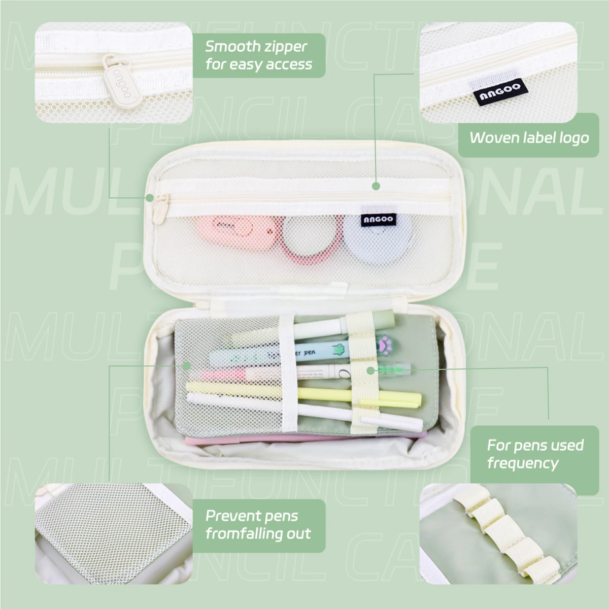 Pencil Case Large Capacity Kawaii Cosmetic Bag Pen Pouch storage Holder Box Office Student School Supplies Stationery Organizer pencil cases stationery box pen storage bag pencil holder