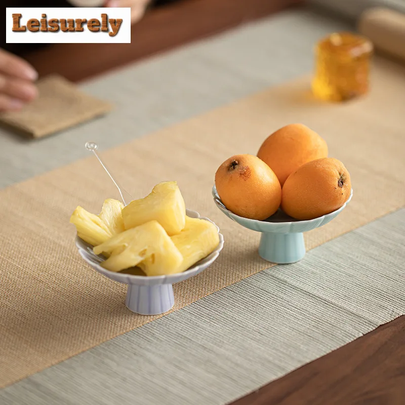 Jade Lotus Fruit Dishes Boutique Pastry Plate Dim Sum Plate Candy Bar Food Storage Tray Serving Tray For Tea Accessories Craft