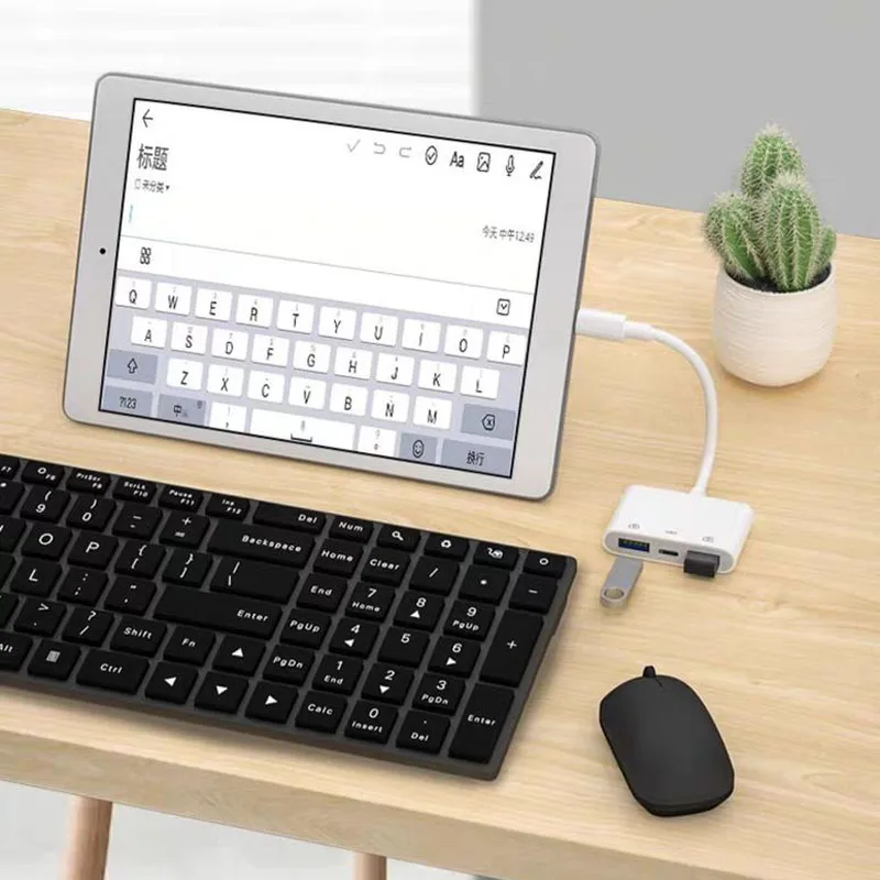 3 in 1 USB C - USB OTG 카드 리더기 플래시 드라이브(유형 C 충전 포트 포함) 유형 C 전화 어댑터용 U 디스크/마우스/키보드 연결