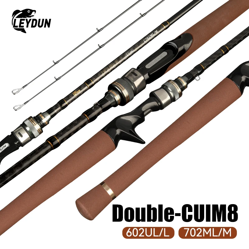 LEYDUN Angelruten Ultraleicht 1,8m 2,1m 2 Top-Tip Schnelle Aktion Spinn- und Jiggingrute UL L M ML Carbon Casting Reise-Feeder-Rute