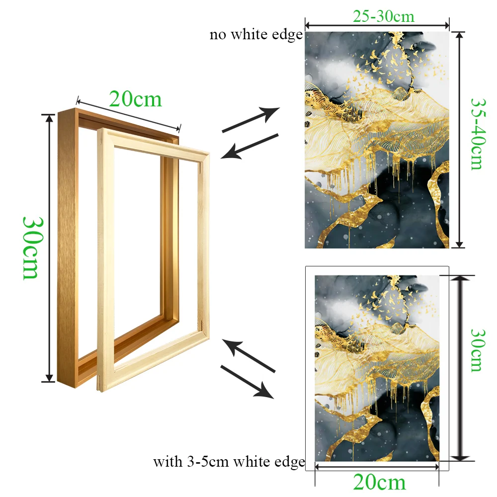 5 Colors 40x50 Gold Black Metal Canvas Prints Frames Kit for Wall Art Painting