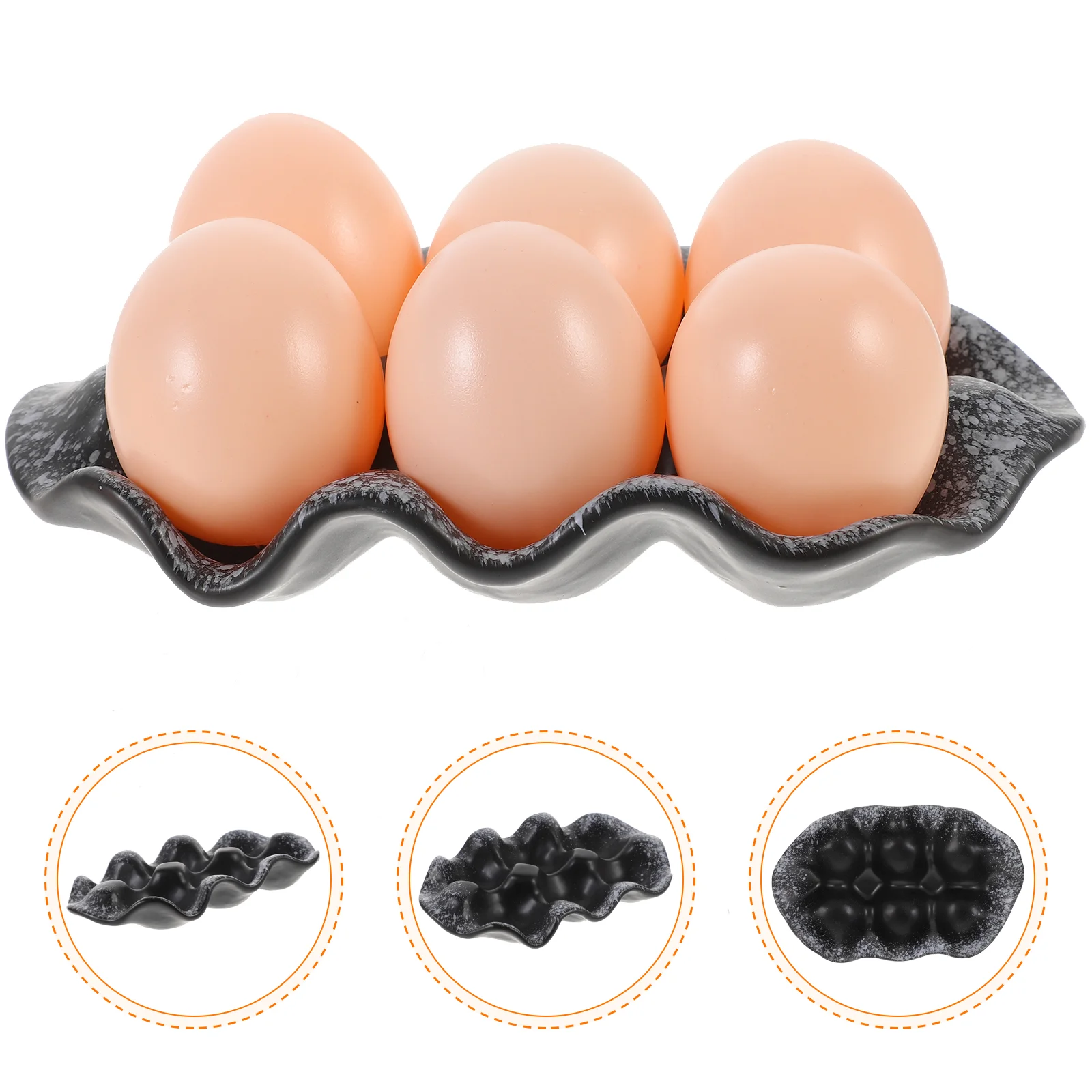 

Ceramic Egg Tray Egg Holder Container Egg Keeper Egg Serveware for Home Restaurant