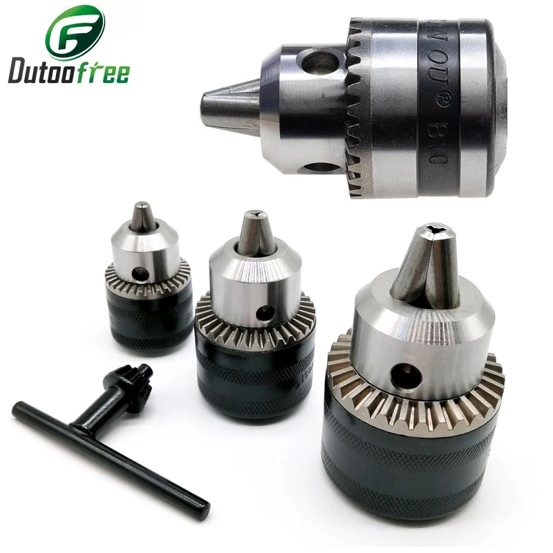 1PC Precision Chuck B10 B12 B16 B18 light Duty Key Drill Chuck 0.6-6mm 1.5-10mm 3-16mm Taper Arbor CNC Machine Drill Chuck