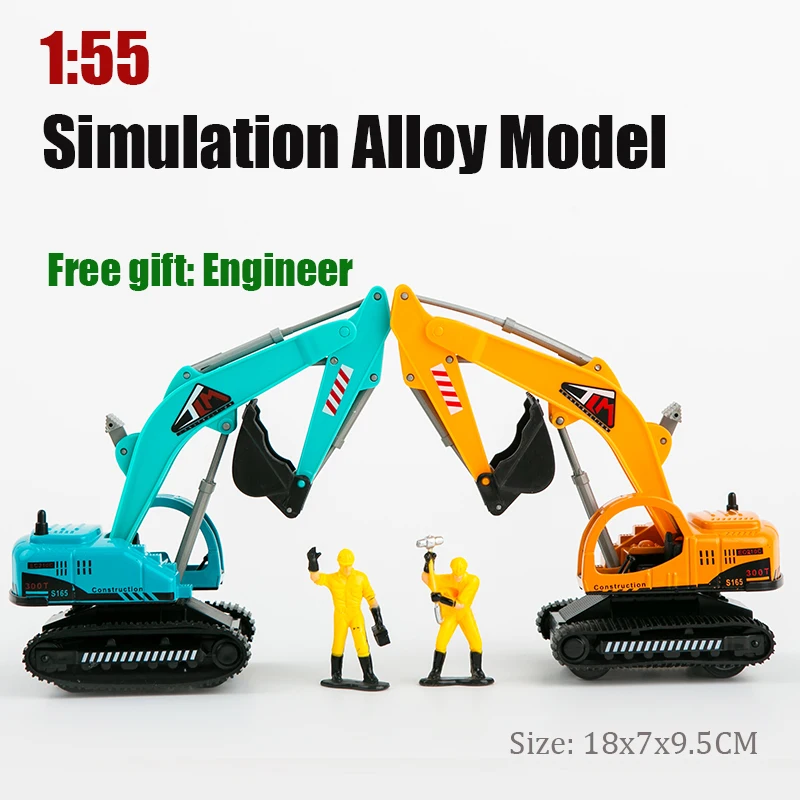 1:55 Simulation Alloy Inetia Diecasts Toy Engineering Vehicle Toy Excavator Crane Model Truck Car Toys for Boys Gifts Home Decor