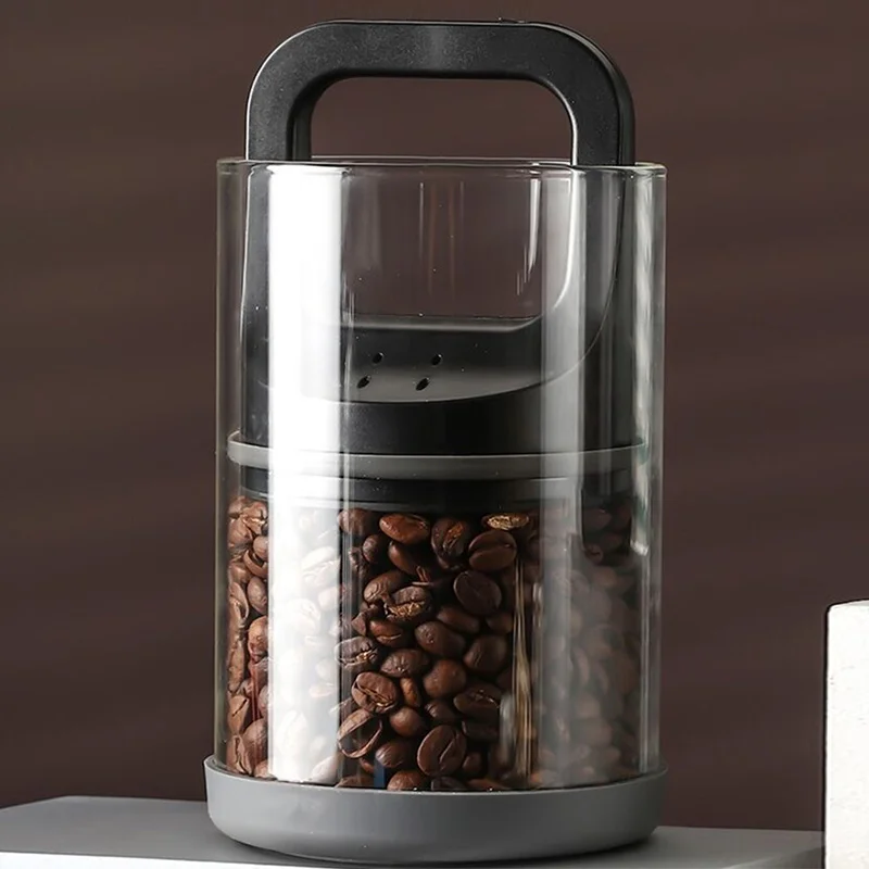 Vacuum Coffee Bean Powder Storage Container Food Pressing Sealed Glass ...