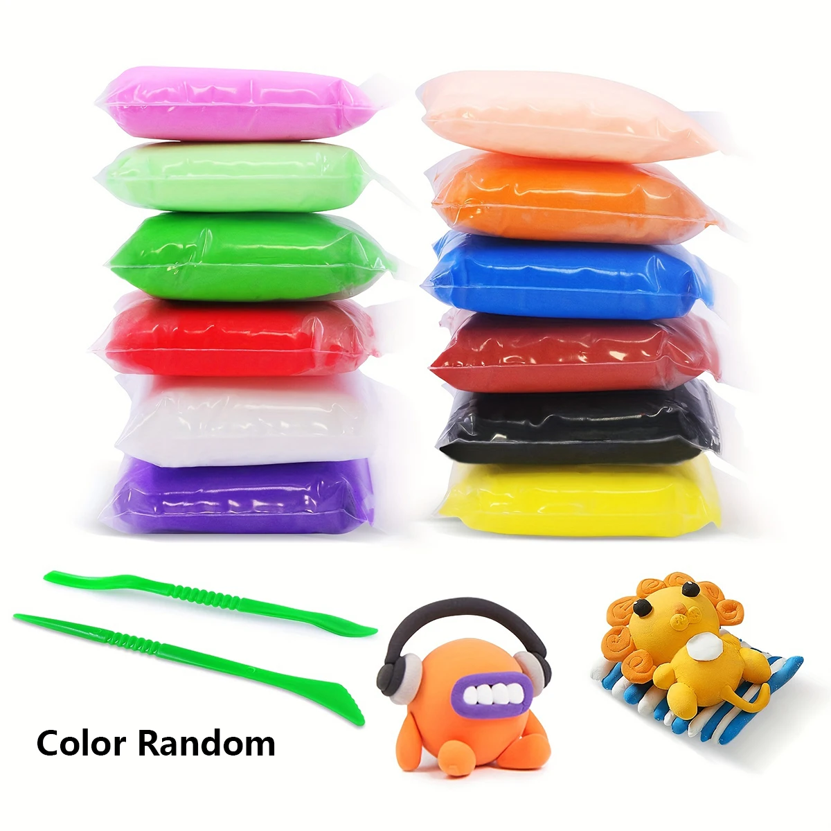 

Ultra light clay DIY handmade toy with mold tools, 12pcs non-toxic and environmentally friendly, as a Children's Day gift