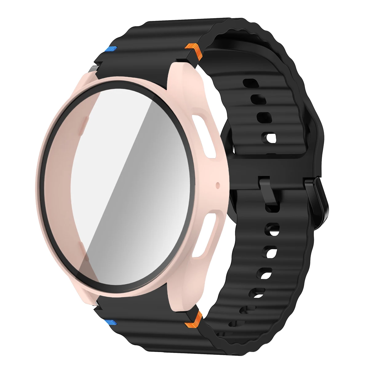 Silicone Watch Strap with Case and Screen Protector for 40-44mm Smartwatches - Durable Wrist Accessory