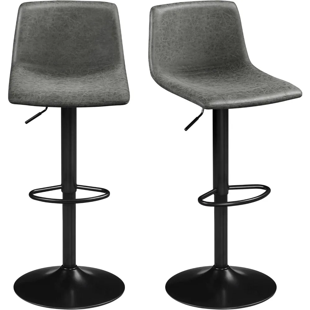 

Yaheetech Swivel Bar Stools Set of 2 for Kitchen Counter Adjustable Counter Height Bar Chairs with Back Tall Barstools PU