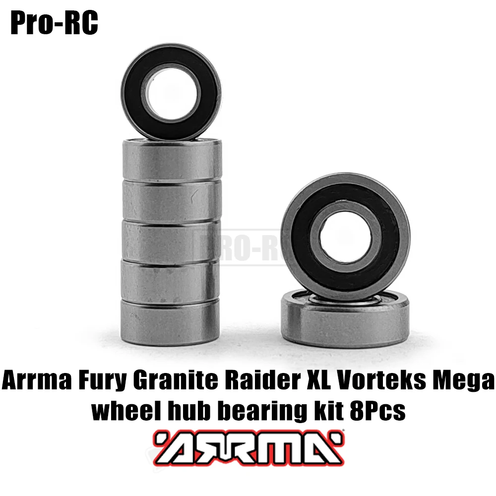 

Комплект подшипников ступицы колеса 2wd Mega Fit Arrma Fury Granite Raider XL & Vorteks (8 шт.), запчасти для радиоуправляемых автомобилей