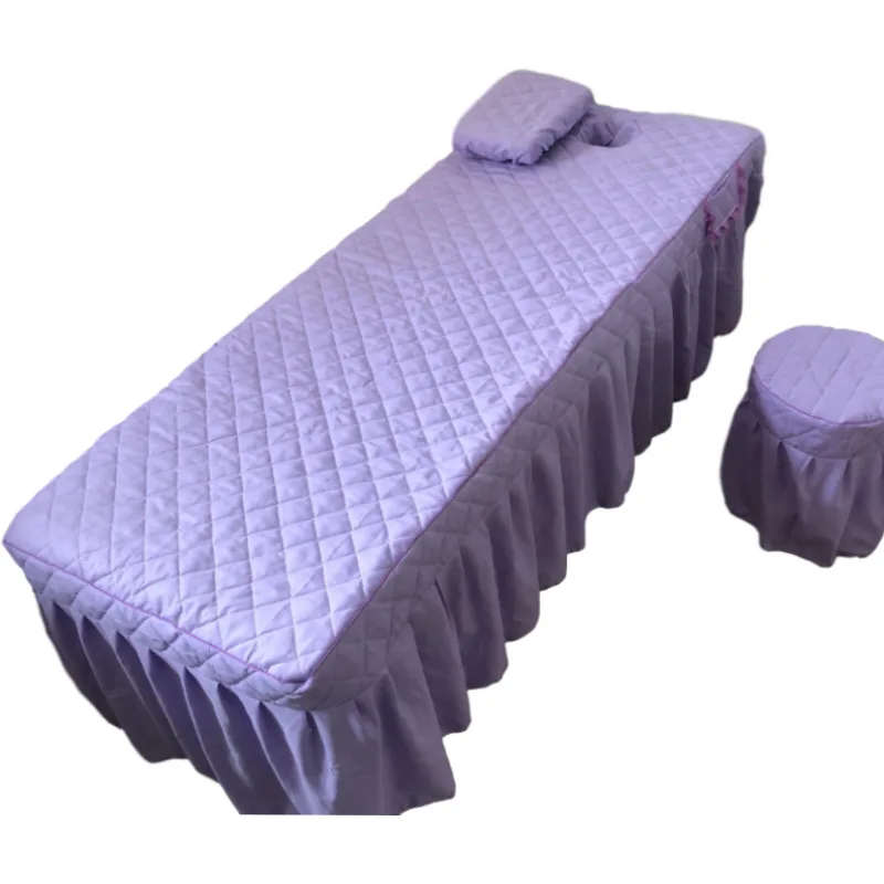 1pcs Massage Bed Cover +Pillowcase for Beauty Salon Table Bed skirt Skin-Friendly Massage SPA Bed Cover Colchas with Hole