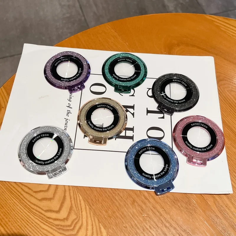 Mobile Phone Ring Holder Bling Glitter For Magsafe Portable Cell phone Stand Removable Grip For iPhone 15 14 Samsung