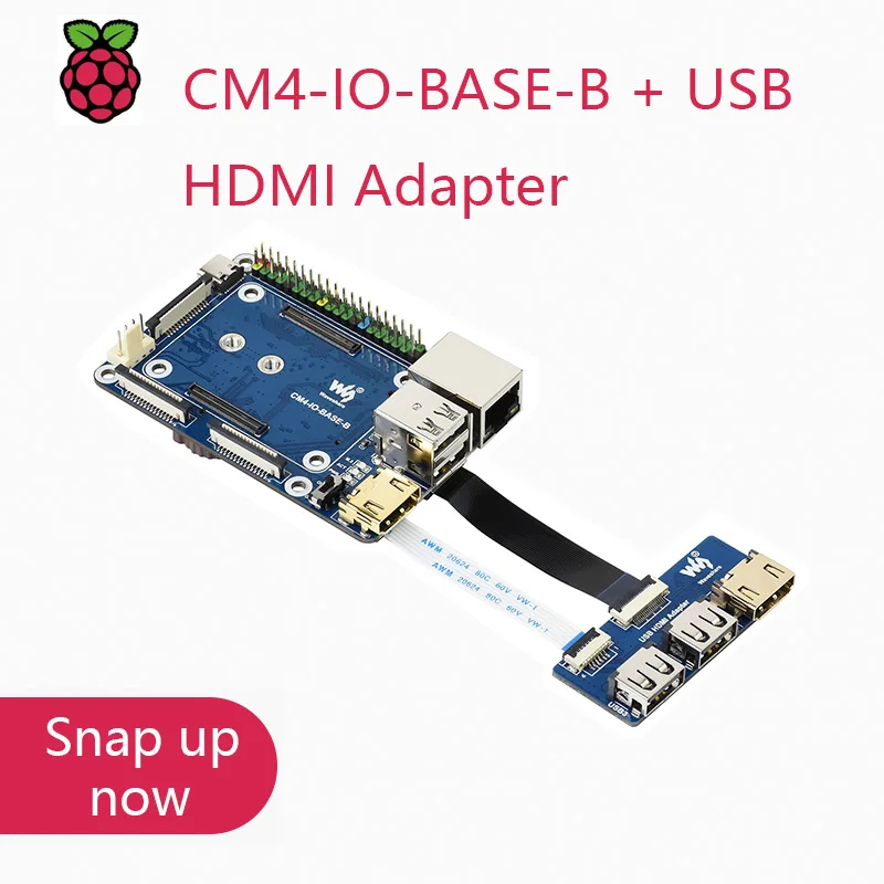 Adattatore Hdmi Waveshare Cm4-Io-Base-B + Usb, Per Modulo Di Calcolo Raspberry Pi 4