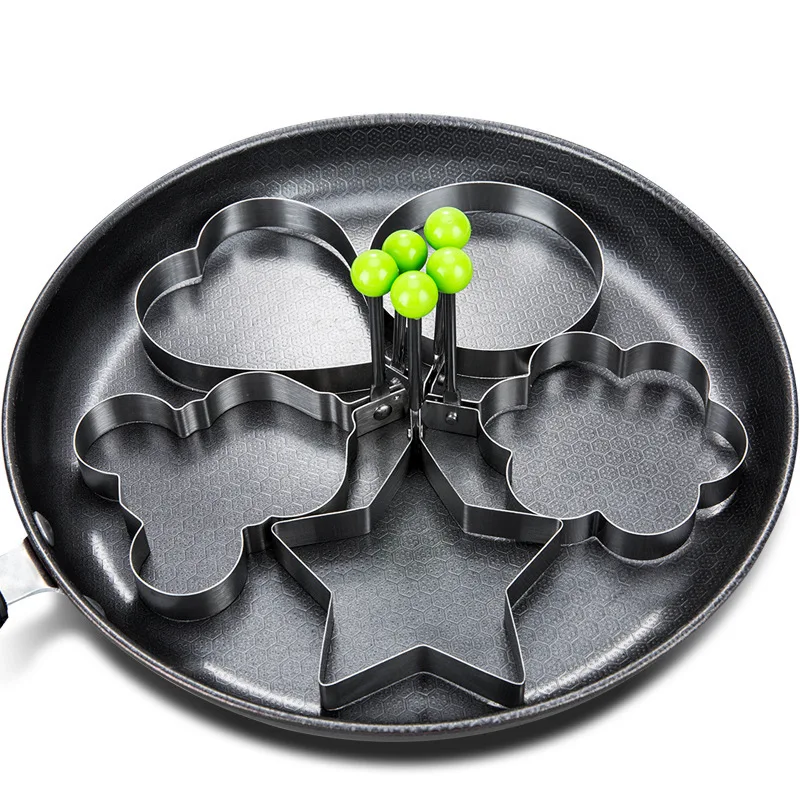 Egg Mold 5 Styles Fried Egg Mold Pancake Shaper Stainless Steel Omelette Mould Frying Egg Cooking Tools egg mold,egg ring