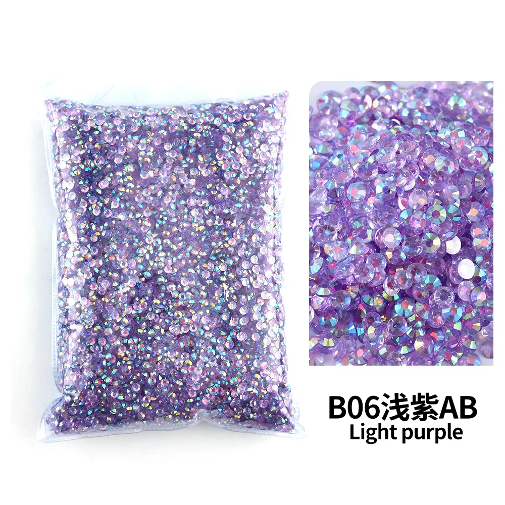 Bulk Wholesale Jelly Color AB Transparent Faceted FlatBack Resin Rhinestones for Nail Art & Garment Decoration