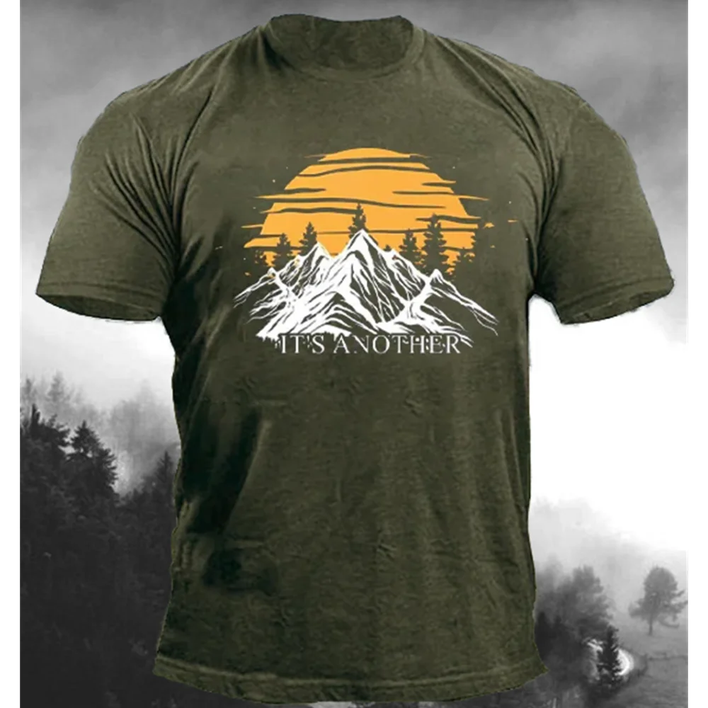 

2023 T-Shirt For Men Mountain Pattern 3d Print Men'S T Shirt Loose Oversized-Shirt Fashion Top Sport Tees Street Casual Clothing