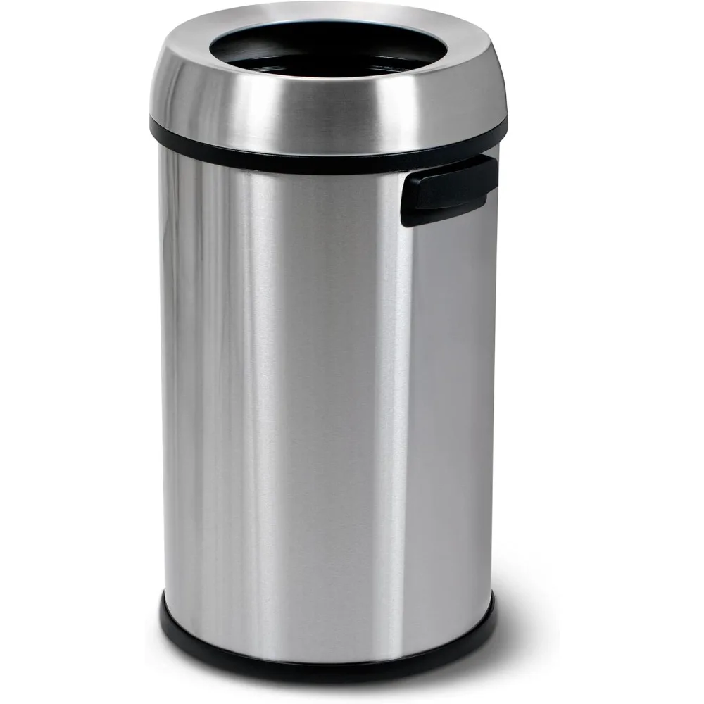 65 Liter Open Top Trash Can, Commercial Grade, Stainless Steel
