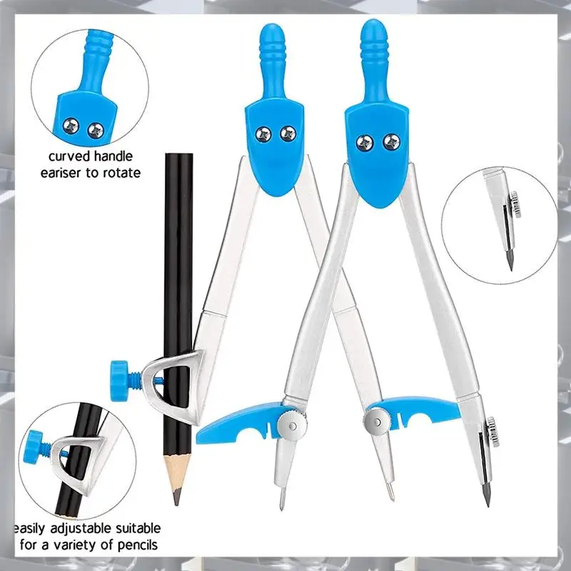 L98A-Geometry Set 10 Pcs Math Supplies Kit,Including Compass,Protractor,Ruler,Eraser,Pencil Ect,For Drawing And Measurement