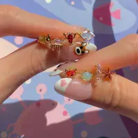 ins Cute Sea Marine Animal Zircon Stud Earrings For Women Girl Colorful Lobster Crab Turtle Whale Zircon Earring Fashion Jewelry 2