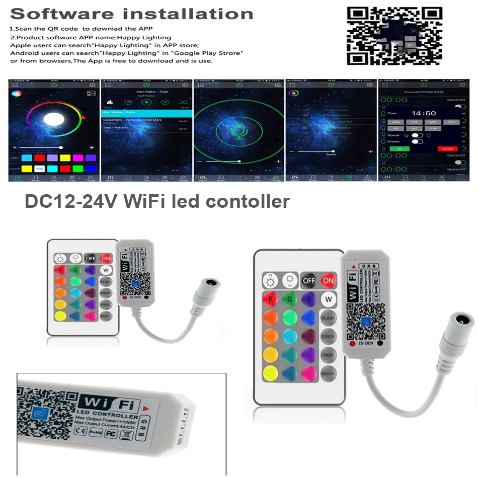 Télécommande Infrarouge 44 Touches Pour Bandes LED RVB - Double Sortie, Contrôle Facile Et Couleurs Multiples