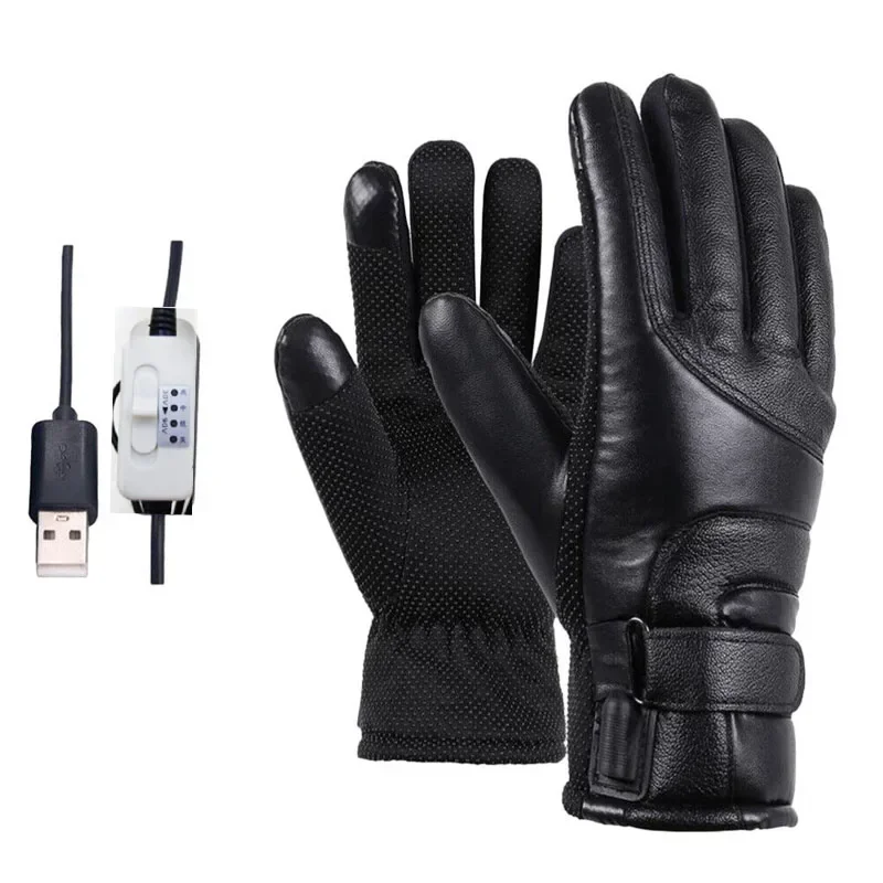 

Heated Gloves USB Powered Electric Heating Full Fingers Touchscreens Motorcycle Gloves Hand Warmer For Winter Riding Hunting